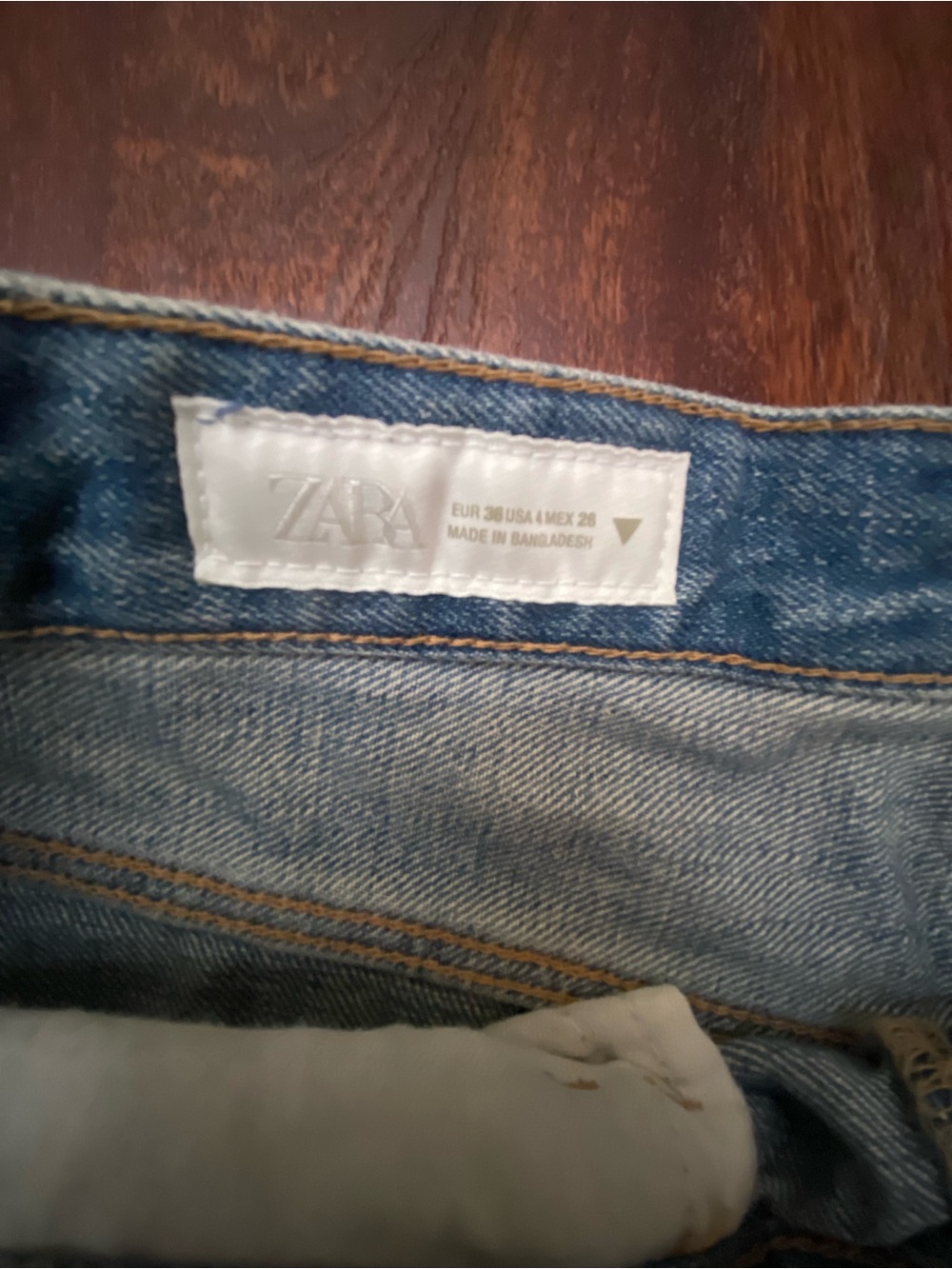 ZARA TRF MID RISE RIPPED DENIM JORTS - Picture 9 of 13